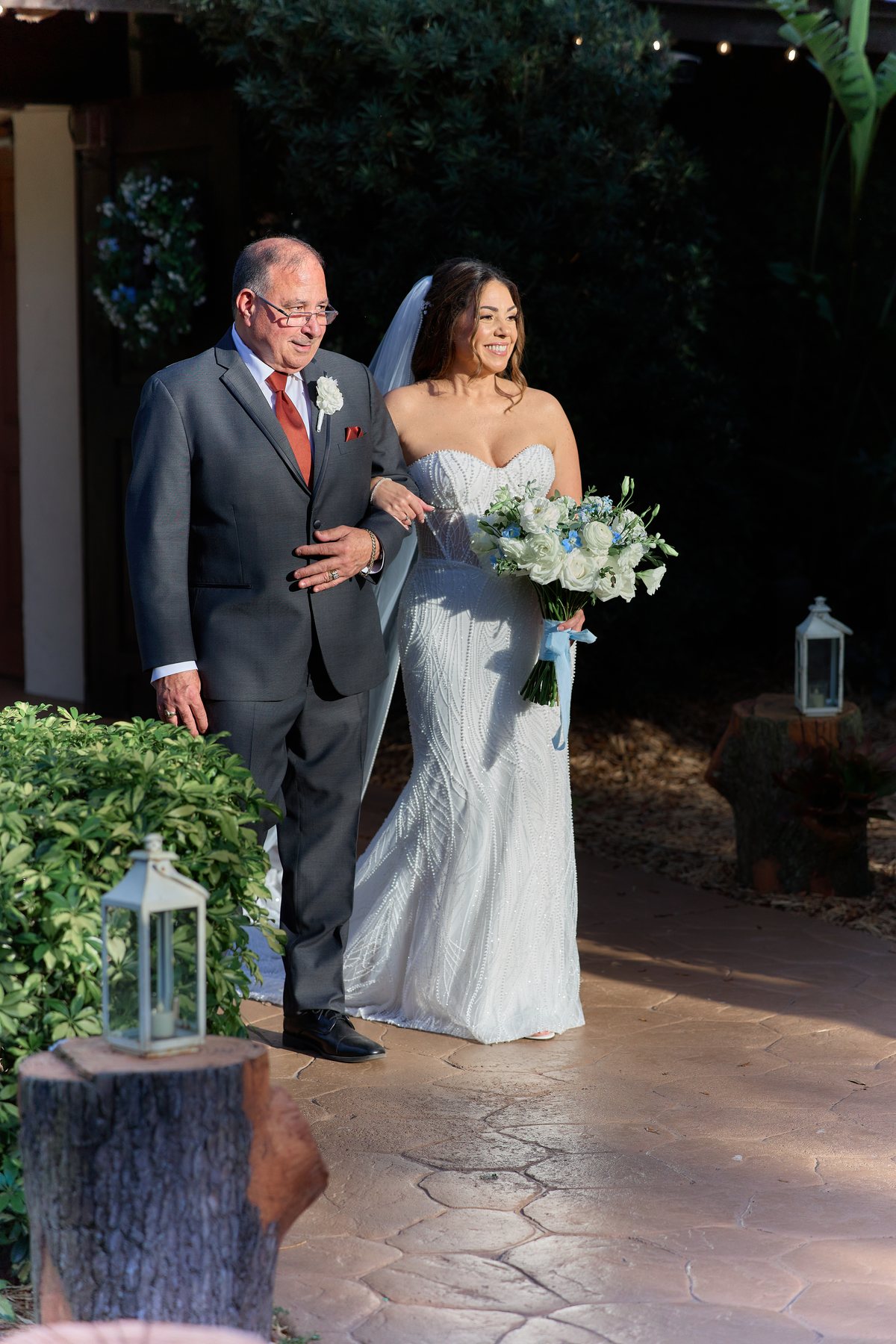 Bride entering the ceremony with escort