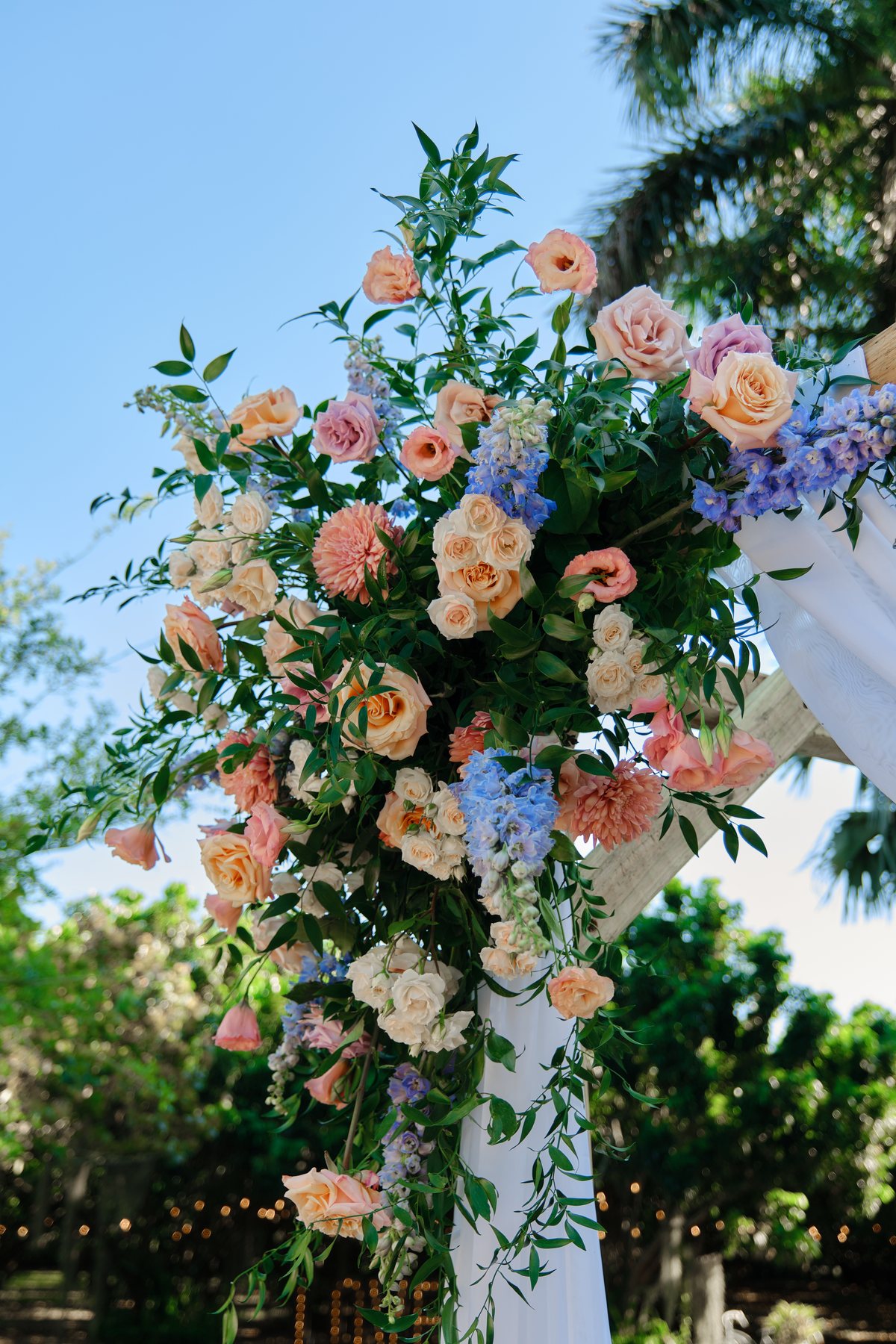 Ceremony floral arch detail